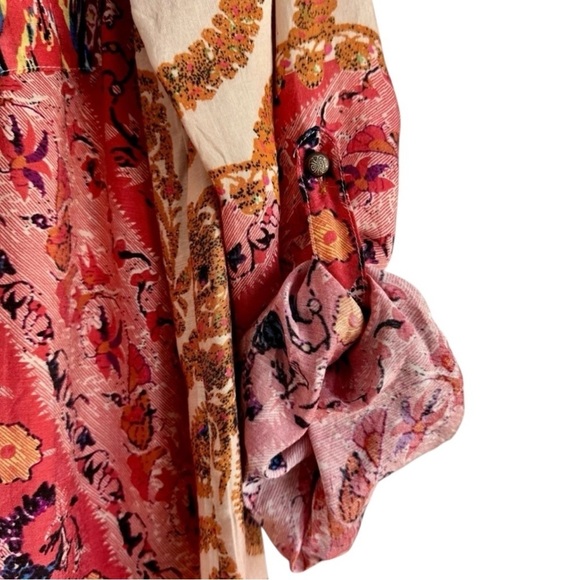 Soft Surroundings Long Flowy Blouse Boho Tunic Beach Coverup Casual Summer Top M - Picture 4 of 12